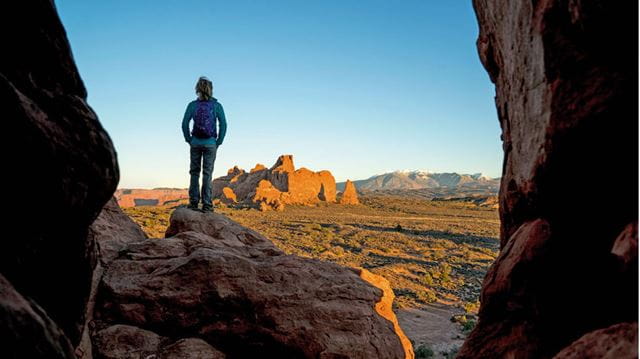 Taking in the sights at Arches National Park, Utah